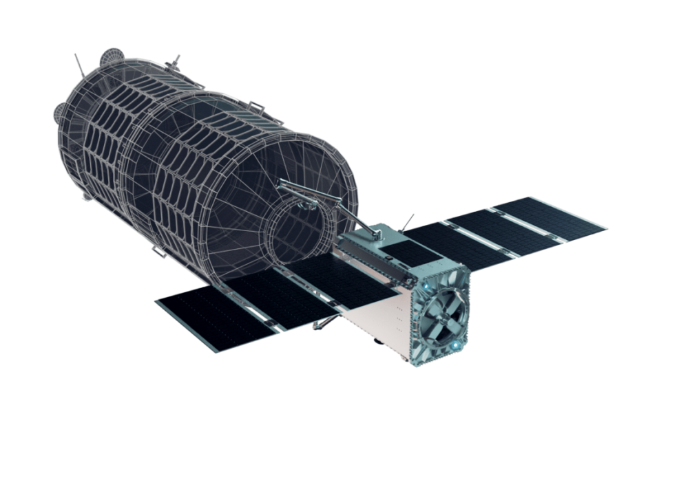 Radiation-hardened solar blankets to power orbital logistics vehicle